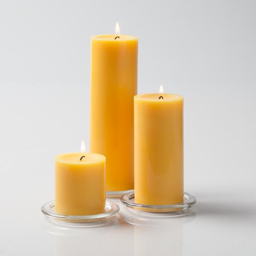 2 by 4 inches Yellow Pillar Candle Akadi Candles